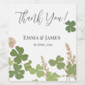 グリーンクローバーリーフSt patricks dayサンキュー ワインラベル (シングルラベル)