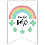 グリーンクローバーレインボーラッキーワン写真1st誕生日 バンティングフラッグ (第3の旗)