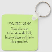 グリーンクローバー写真繁栄バイブル聖句イニシャル キーホルダー (裏面)