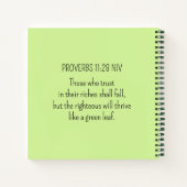 グリーンクローバー写真繁栄バイブル聖句イニシャル ノートブック (裏面)