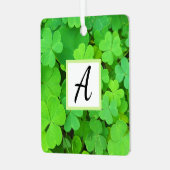 グリーンクローバー写真繁栄バイブル聖句イニシャル メタルオーナメント (正面左)