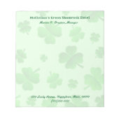 グリーンクローバー空白のビジネス広告の紙パッド ノートパッド (正面)