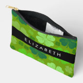 グリーンクローバー、ラッキークローバー、あなたの名前 アクセサリーポーチ (見開き)