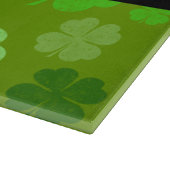 グリーンクローバー、ラッキークローバー、あなたの名前 カッティングボード (角)