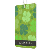 グリーンクローバー、ラッキークローバー、あなたの名前 カーエアーフレッシュナー (左)