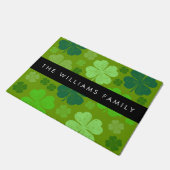 グリーンクローバー、ラッキークローバー、あなたの名前 ドアマット (アングル)