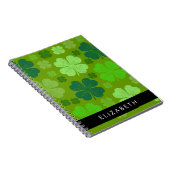 グリーンクローバー、ラッキークローバー、あなたの名前 ノートブック (右側)