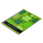 グリーンクローバー、ラッキークローバー、あなたの名前 ノートブック (左側)