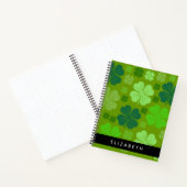 グリーンクローバー、ラッキークローバー、あなたの名前 ノートブック (内部)