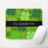 グリーンクローバー、ラッキークローバー、あなたの名前 マウスパッド (マウス)