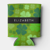 グリーンクローバー、ラッキークローバー、あなたの名前 缶クーラー (正面)