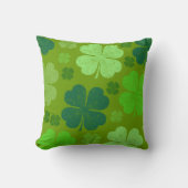 グリーンクローバー、ラッキークローバー、サンパトリックの日 クッション (正面)