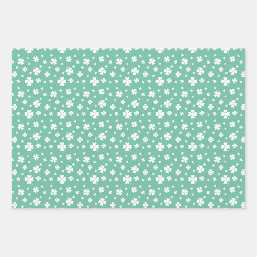 グリーンクローバー&レインボーラッキーワンファースト誕生日 ラッピングペーパーシート (正面2)