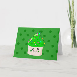 グリーンクローバーSt patricks dayキュートカップケーキ カード