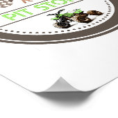 グリーンクワッドバイクピットストップ誕生日標識 ポスター (角)