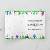 グリーンクールシェード誕生日カード付き猫 カード (内部)