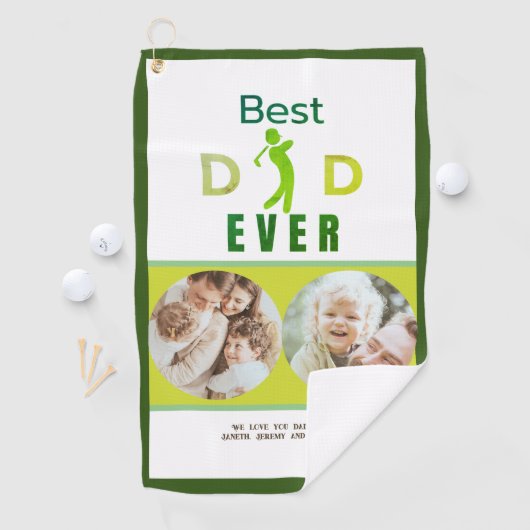グリーンクールフォトゴルファー最高ののパパは永遠の父の日 ゴルフタオル (インサイチュ)
