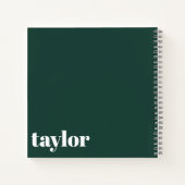 グリーンクールミニマモダンリストトレンディーパーソナライズされた ノートブック (裏面)
