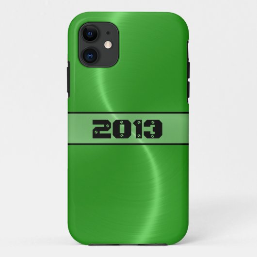 グリーンクール光沢ステンレス鋼メタル Case-Mate iPhoneケース (裏面)