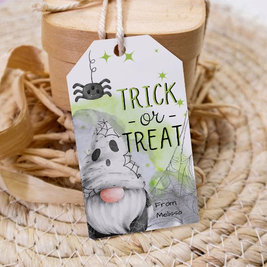 グリーンクール格言ハロウィンのトリックまたは好意を扱う ギフトタグ