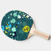 グリーンクール絵を描(ばちゃばちゃ)跳ねるイニシャル 卓球ラケット (横)