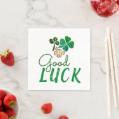 グリーングッドラックフォーリーフクローバーシャームロック スタンダードカクテルナプキン (インサイチュ)