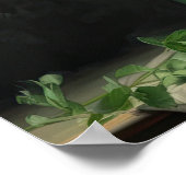 グリーングラジオラス花アートプリントポスター ポスター (角)