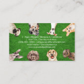 グリーングラスかわいい小さなサイズの犬ペットシッター 名刺 (裏面)