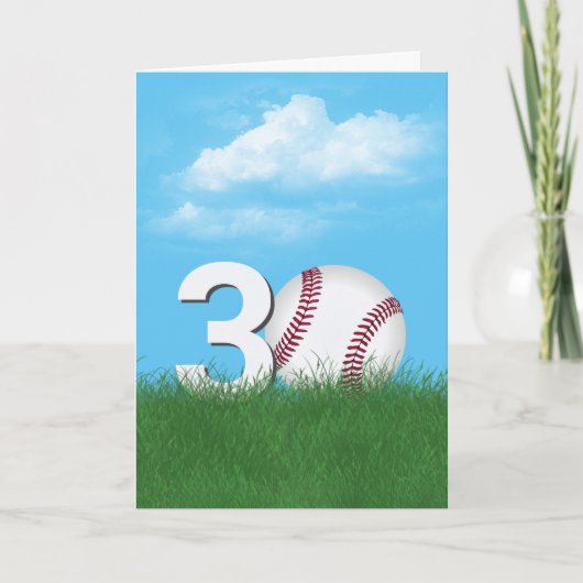 グリーングラスで30歳の誕生日を迎える野球 カード (正面)