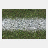 グリーングラスとホワイト絵を描スポーツ場の包み  ラッピングペーパーシート (正面3)