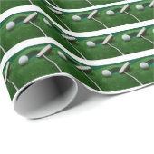 グリーングラスにゴルフボールとパター ラッピングペーパー (ロールコーナー)