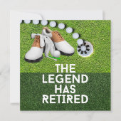 グリーングラスにゴルフボールを置いたゴルフの引退 カード (正面)
