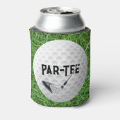 グリーングラスにボールを当てたゴルフクラブ 缶クーラー (缶裏面)