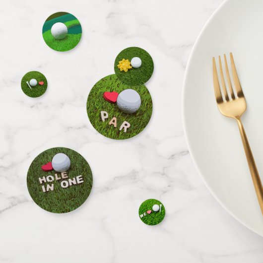 グリーングラスに愛を持つゴルフボール コンフェッティ (グループ)