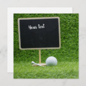 グリーングラスに空白の黒板を付けたゴルフボール (正面/裏面)