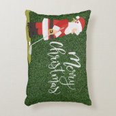 グリーングラスクリスマスにゴルフサンタクロースのゴルファー アクセントクッション (正面(垂直))