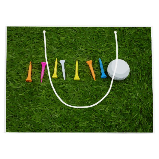 グリーングラスゴルフのティー付きゴルフボール ラージペーパーバッグ (正面)