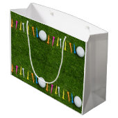 グリーングラスゴルフのティー付きゴルフボール ラージペーパーバッグ (裏面アングル)