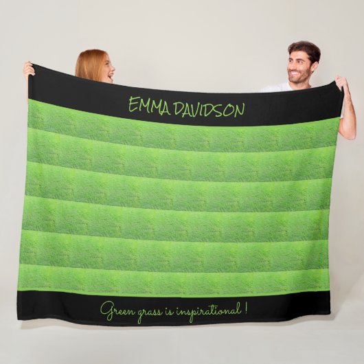 グリーングラススタイリッシュかわいいエレガントと フリースブランケット (インサイチュ)