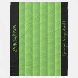 グリーングラススタイリッシュかわいいエレガントと フリースブランケット