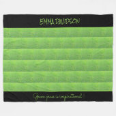 グリーングラススタイリッシュかわいいエレガントと フリースブランケット (正面(横))