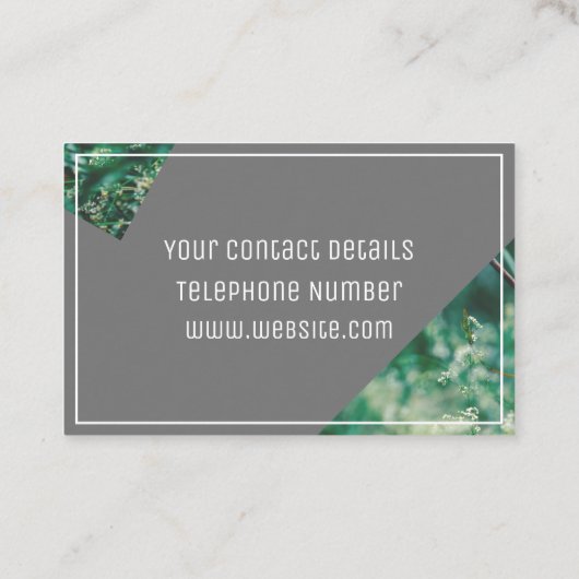 グリーングラスフラワーズ葉ミアドウ自然オーガニック 名刺 (裏面)