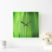 グリーングラスリード閉じる スクエア壁時計 (ホーム)