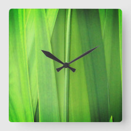 グリーングラスリード閉じる スクエア壁時計