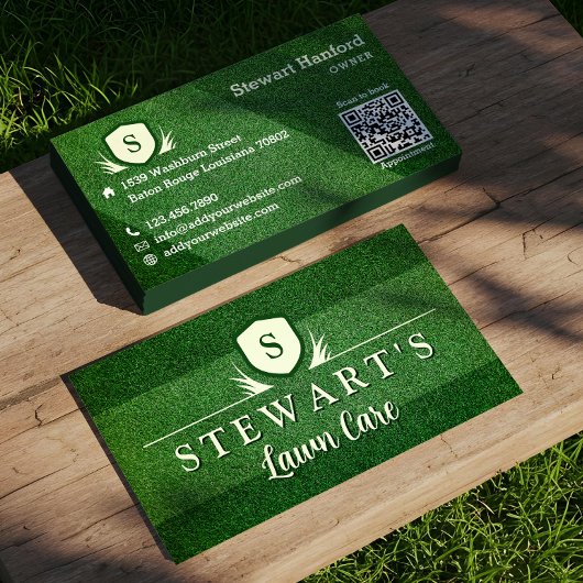 グリーングラスローン&造園モノグラムクレスト 名刺