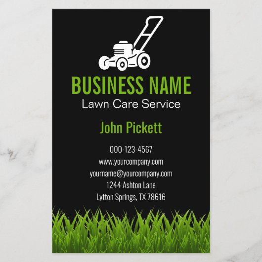 グリーングラス気に芝刈り造園 チラシ (正面)