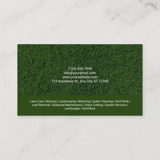 グリーングラス芝生気に造園ツリーサービス 名刺 (裏面)