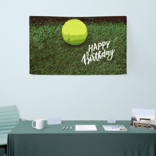 グリーングラス誕生日のテニスボール  横断幕 (トレードショー)