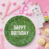 グリーングラス誕生日 ペーパープレート (パーティー)