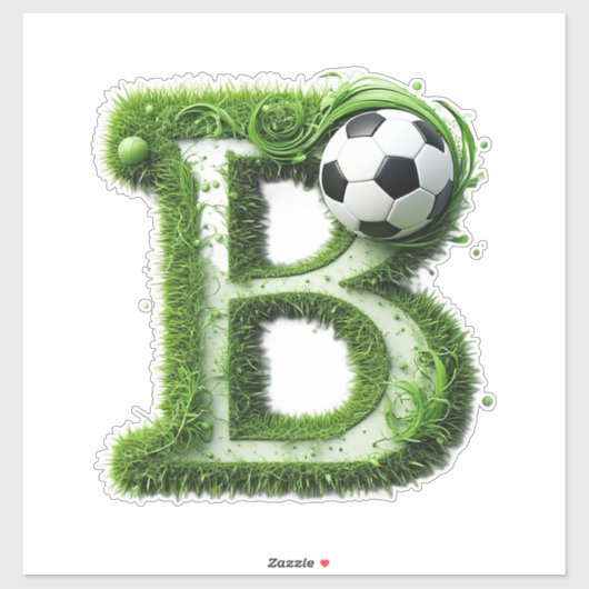 グリーングラス レターB トピアリー サッカーボール付き シール (シート)